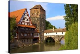 The Wine Store and Hangman's Bridge on the Pegnitz River, Nuremberg, Bavaria, Germany, Europe-Neil Farrin-Stretched Canvas