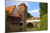 The Wine Store and Hangman's Bridge on the Pegnitz River, Nuremberg, Bavaria, Germany, Europe-Neil Farrin-Mounted Photographic Print