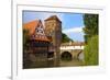 The Wine Store and Hangman's Bridge on the Pegnitz River, Nuremberg, Bavaria, Germany, Europe-Neil Farrin-Framed Photographic Print