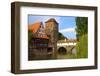 The Wine Store and Hangman's Bridge on the Pegnitz River, Nuremberg, Bavaria, Germany, Europe-Neil Farrin-Framed Photographic Print