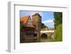 The Wine Store and Hangman's Bridge on the Pegnitz River, Nuremberg, Bavaria, Germany, Europe-Neil Farrin-Framed Photographic Print