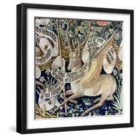The Winged Deer (Tapestry) (Detail of 95771)-French-Framed Premium Giclee Print