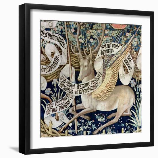 The Winged Deer (Tapestry) (Detail of 95771)-French-Framed Premium Giclee Print