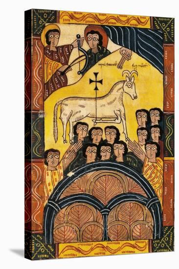 The Winning Lamb, Miniature from Review of the Apocalypse of Saint Beatus of Liebana-null-Stretched Canvas