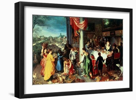 The Winter Feast, Gathering at the Bavarian State Palace-Hendrik van Balen the Elder-Framed Giclee Print