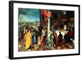 The Winter Feast, Gathering at the Bavarian State Palace-Hendrik van Balen the Elder-Framed Giclee Print