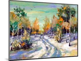 The Winter Landscape Executed By Oil On A Canvas-balaikin2009-Mounted Art Print