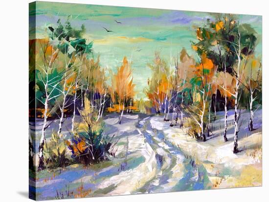 The Winter Landscape Executed By Oil On A Canvas-balaikin2009-Stretched Canvas