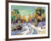 The Winter Landscape Executed By Oil On A Canvas-balaikin2009-Framed Art Print