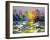 The Winter Landscape Executed By Oil On A Canvas-balaikin2009-Framed Art Print