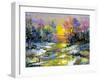 The Winter Landscape Executed By Oil On A Canvas-balaikin2009-Framed Art Print