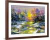 The Winter Landscape Executed By Oil On A Canvas-balaikin2009-Framed Art Print