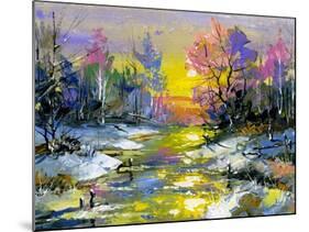 The Winter Landscape Executed By Oil On A Canvas-balaikin2009-Mounted Art Print