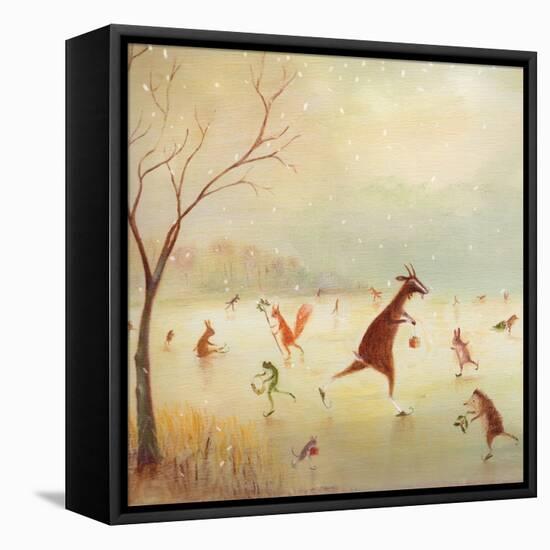 The Winter Skaters-DD McInnes-Framed Stretched Canvas