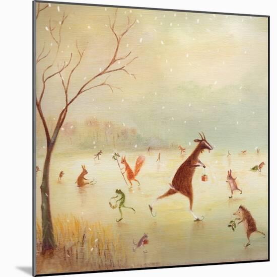 The Winter Skaters-DD McInnes-Mounted Art Print