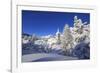 The winter sun illuminate the snowy landscape and the typical church Maloja Canton of Engadine Swit-ClickAlps-Framed Photographic Print