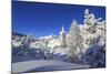 The winter sun illuminate the snowy landscape and the typical church Maloja Canton of Engadine Swit-ClickAlps-Mounted Photographic Print