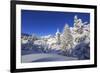 The winter sun illuminate the snowy landscape and the typical church Maloja Canton of Engadine Swit-ClickAlps-Framed Photographic Print