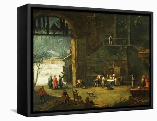 The Winter, the Arrival of a Nobleman at the Villa-Antonio Diziani-Framed Stretched Canvas