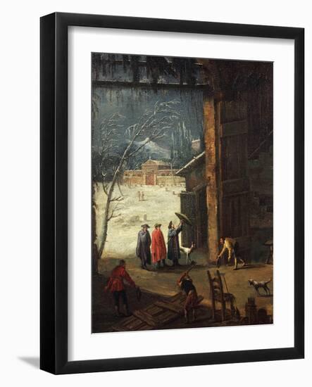 The Winter, the Arrival of a Nobleman at the Villa-Antonio Diziani-Framed Giclee Print