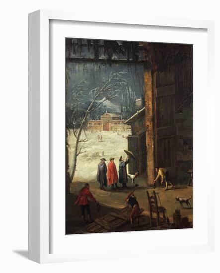 The Winter, the Arrival of a Nobleman at the Villa-Antonio Diziani-Framed Giclee Print