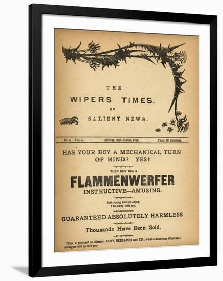 The Wipers Times, or Salient News, 1916-null-Framed Art Print