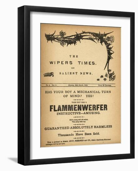 The Wipers Times, or Salient News, 1916-null-Framed Art Print