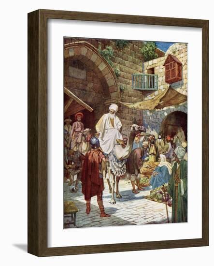 The Wise Men arrive at Bethlehem - Bible-William Brassey Hole-Framed Giclee Print