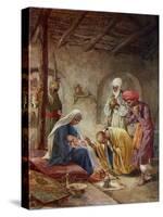 The Wise Men visit the baby Jesus - Bible-William Brassey Hole-Stretched Canvas