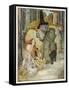 The Witch and Her Cat Find Hansel and Grethel-Anne Anderson-Framed Stretched Canvas