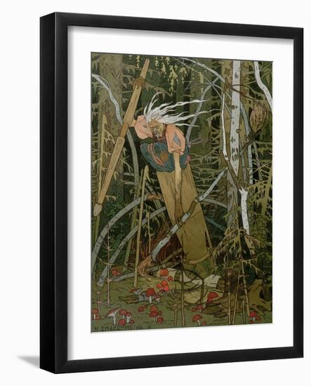 The Witch Baba Yaga, Illustration from the Story of "Vassilissa the Beautiful," 1902-Ivan Bilibin-Framed Giclee Print