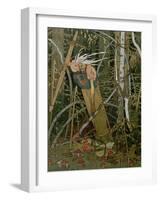 The Witch Baba Yaga, Illustration from the Story of "Vassilissa the Beautiful," 1902-Ivan Bilibin-Framed Giclee Print