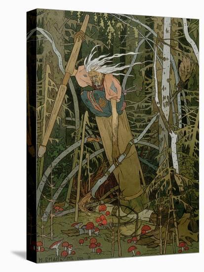 The Witch Baba Yaga, Illustration from the Story of "Vassilissa the Beautiful," 1902-Ivan Bilibin-Stretched Canvas