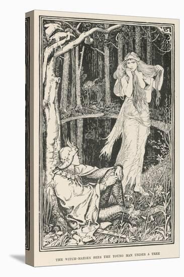 The Witch-Maiden Sees the Young Man Under a Tree-Henry Justice Ford-Stretched Canvas