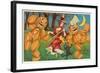 The Witch's Dance, Jack O'Lanterns, Cat-null-Framed Art Print