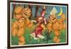 The Witch's Dance, Jack O'Lanterns, Cat-null-Framed Art Print