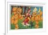 The Witch's Dance, Jack O'Lanterns, Cat-null-Framed Premium Giclee Print