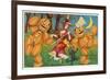 The Witch's Dance, Jack O'Lanterns, Cat-null-Framed Premium Giclee Print