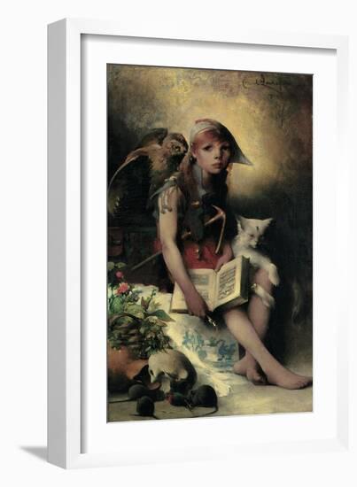 The Witch's Daughter, 1881-Carl Larsson-Framed Giclee Print