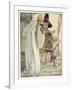 The Witch Shows Sleeping Beauty the Spinning Wheel-Anne Anderson-Framed Art Print