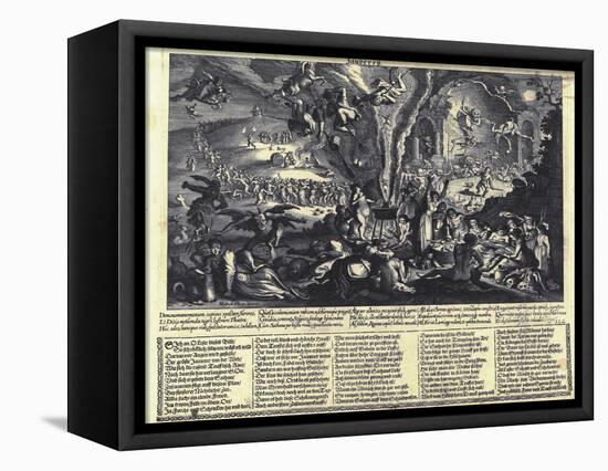 The Witches' Sabbat-Matthäus Merian the Elder-Framed Stretched Canvas