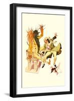 The Wizard Cut the Sorcer in Two-John R. Neill-Framed Art Print