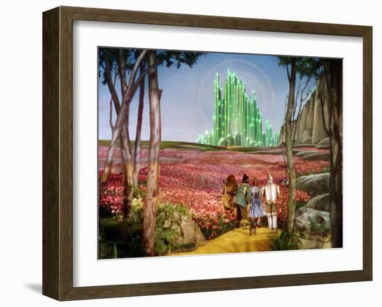 The Wizard of Oz, Bert Lahr, Ray Bolger, Judy Garland, Jack Haley, 1939-null-Framed Premium Photographic Print