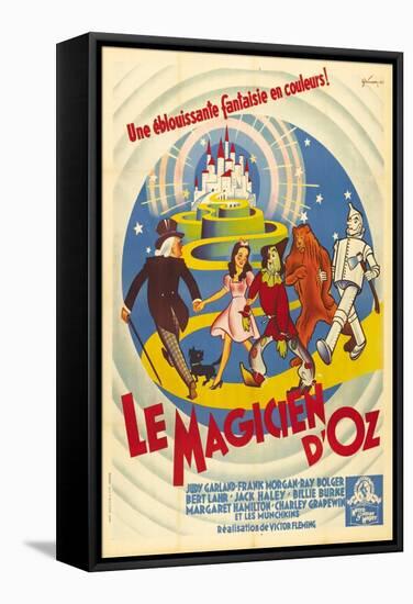 The Wizard of Oz, French Movie Poster, 1939-null-Framed Stretched Canvas