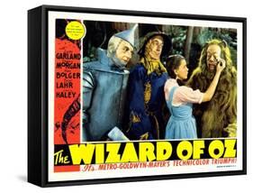 The Wizard of Oz, from Left: Jack Haley, Ray Bolger, Judy Garland, Bert Lahr, 1939-null-Framed Stretched Canvas