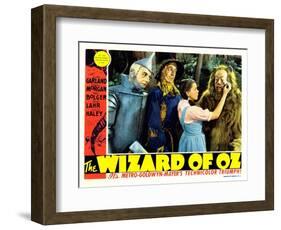 The Wizard of Oz, from Left: Jack Haley, Ray Bolger, Judy Garland, Bert Lahr, 1939-null-Framed Art Print