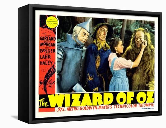 The Wizard of Oz, from Left: Jack Haley, Ray Bolger, Judy Garland, Bert Lahr, 1939-null-Framed Stretched Canvas