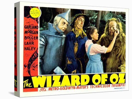 The Wizard of Oz, from Left: Jack Haley, Ray Bolger, Judy Garland, Bert Lahr, 1939-null-Stretched Canvas