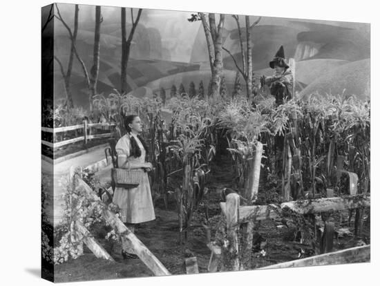 The Wizard of Oz, from Left: Judy Garland, Ray Bolger, 1939-null-Stretched Canvas