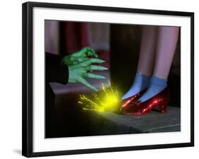 The Wizard of Oz, from Left: Margaret Hamilton, Judy Garland, 1939-null-Framed Premium Photographic Print